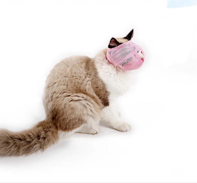 Pet Cats Anti Bite Muzzles Breathable Mesh Cat Travel Tool Bath Beauty Grooming Supplies Cat Bathing Bag Pet Cat Muzzle Procucts - Ammpoure Wellbeing