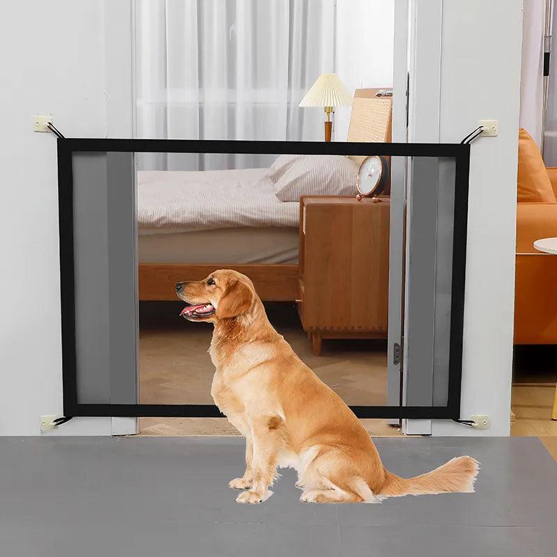 Pet Dog Barrier Fences With 4Pcs Hook Pet Isolated Network Stairs Gate New Folding Breathable Mesh Playpen For Dog Safety Fence - Ammpoure Wellbeing