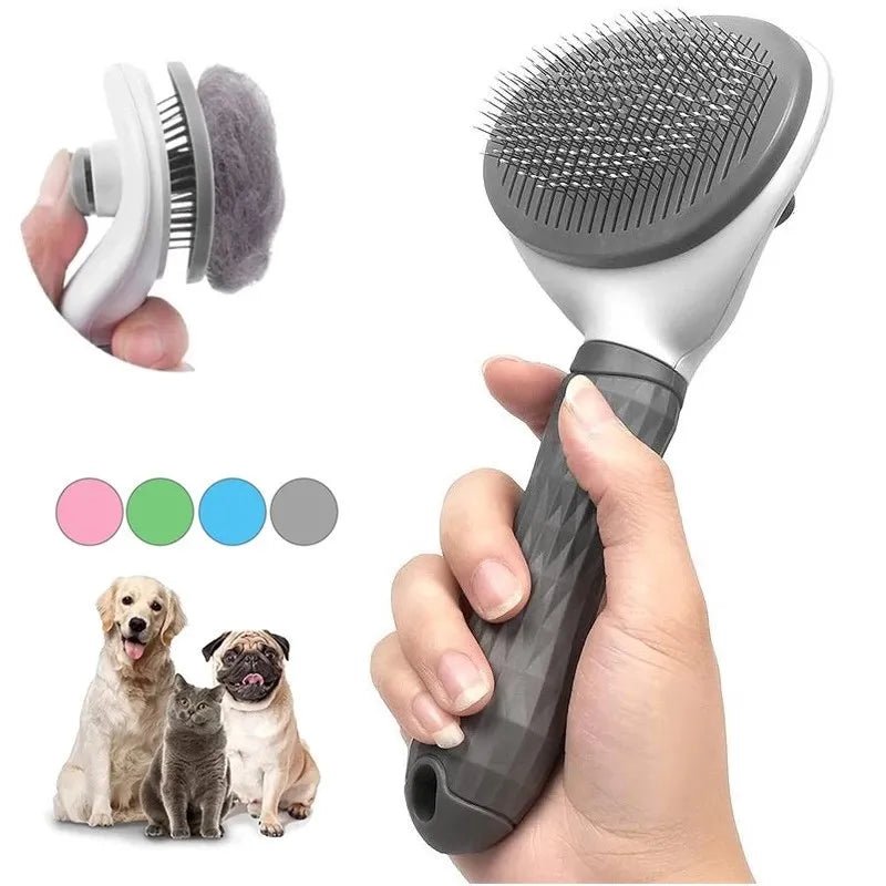 Pet Dog Brush Cat Comb Self Cleaning Pet Hair Remover Brush For Dogs Cats Grooming Tools Pets Dematting Comb Dogs Accessories - Ammpoure Wellbeing