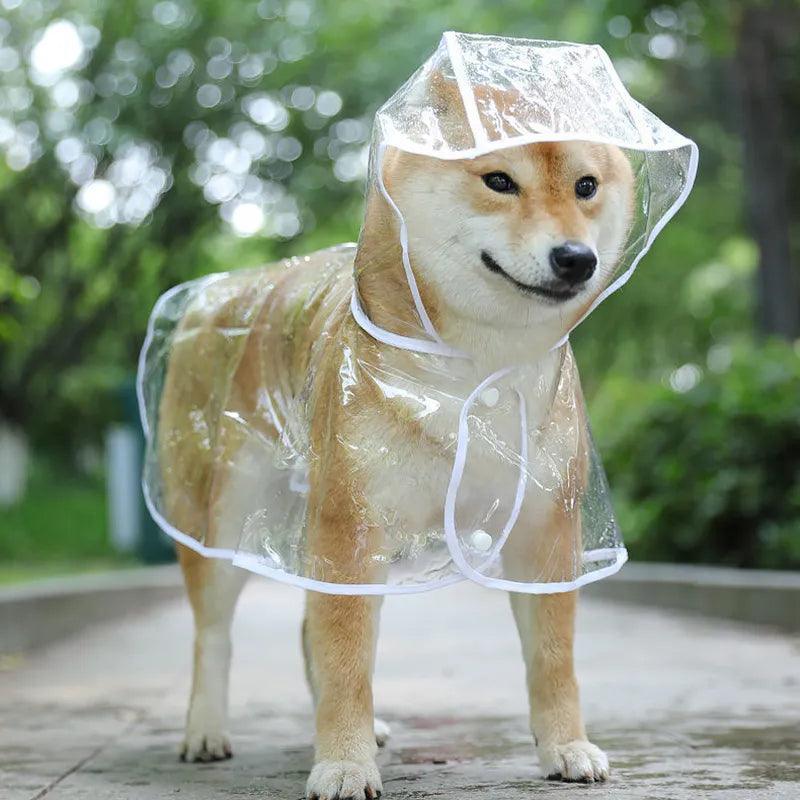 Pet Dog Puppy Transparent Rainwear Raincoat Pet Hooded Waterproof Jacket Clothes Soft PVC Small Dogs Raincoat Puppy Rain Poncho - Ammpoure Wellbeing