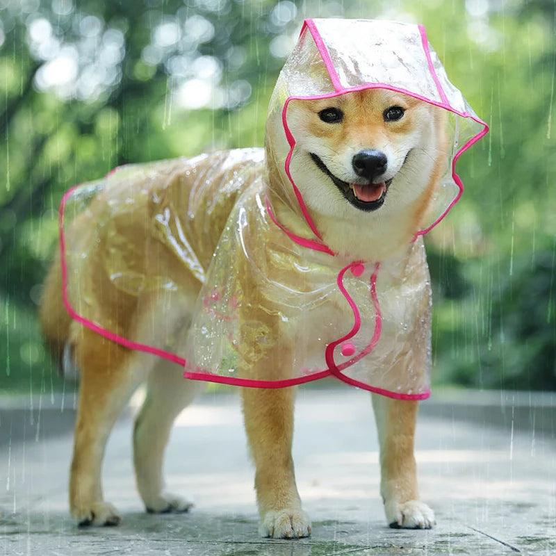 Pet Dog Puppy Transparent Rainwear Raincoat Pet Hooded Waterproof Jacket Clothes Soft PVC Small Dogs Raincoat Puppy Rain Poncho - Ammpoure Wellbeing