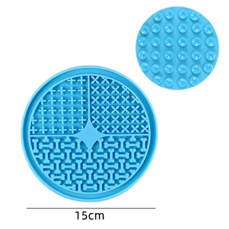 Pet Supplies Dog Cat Lick Pad Square Round Sucker Slow Food Pad Shower Distraction Pad Silicone Lick Pad Slow Food Tray - Ammpoure Wellbeing