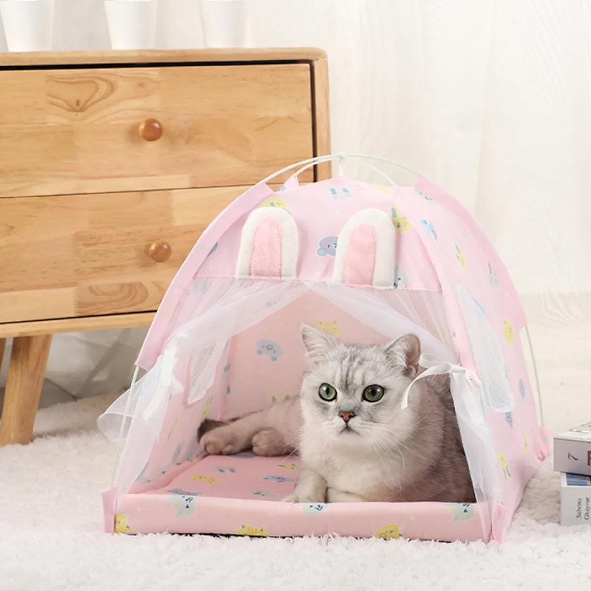 Pet Tent Bed Cats House Supplies Products Accessories Warm Cushions Furniture Sofa Basket Beds Winter Clamshell Kitten Tents Cat - Ammpoure Wellbeing