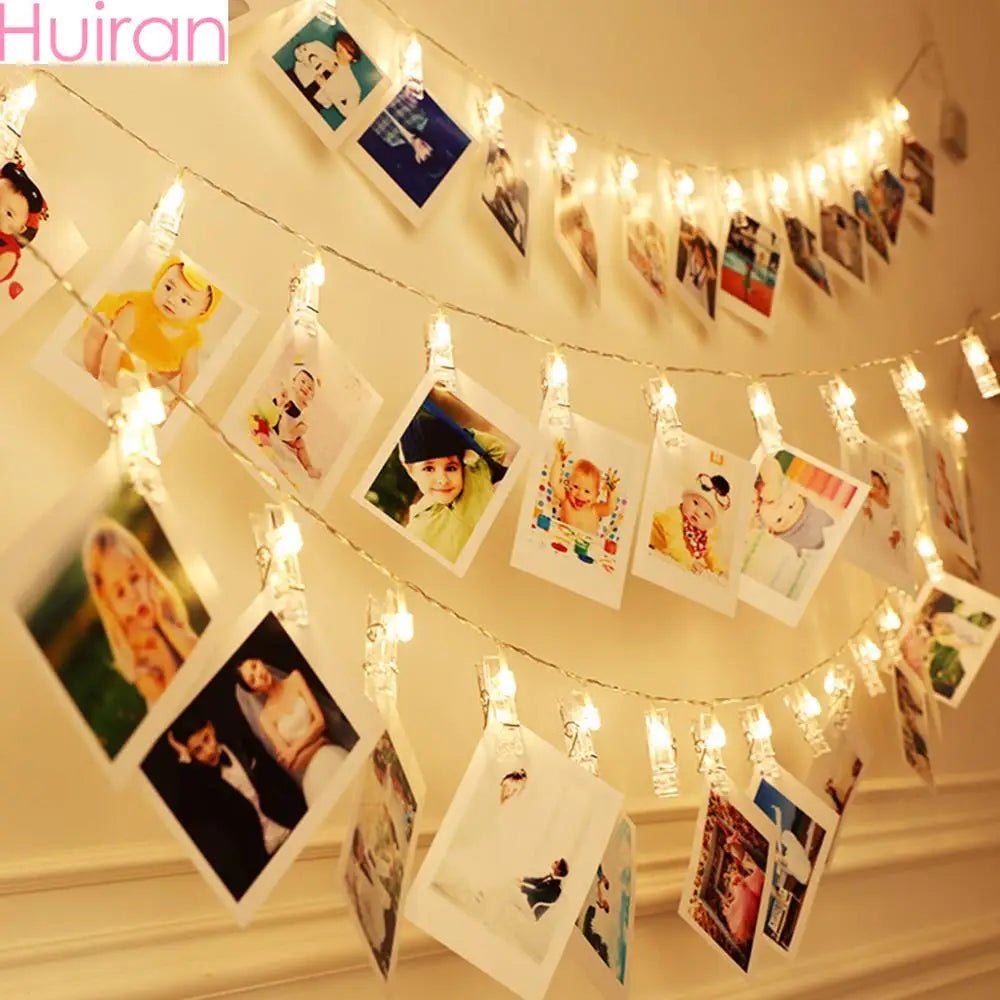 Photo Clip Light Banner Wedding Decoration Birthday Party Decor Kids Girl Boy Baby Shower Banner Christmas Decoration 2024 - Ammpoure Wellbeing