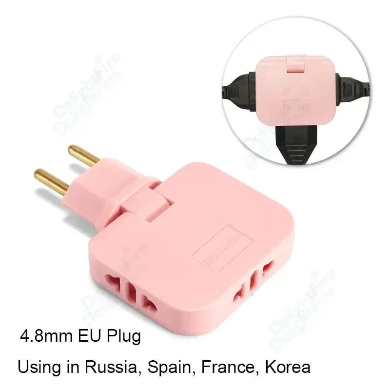 Plug Adapter 3 in 1 Travel Adapter Electrical Plug US To Euro Plug Power Converter Power Adapters Electric AC Outlet - Ammpoure Wellbeing