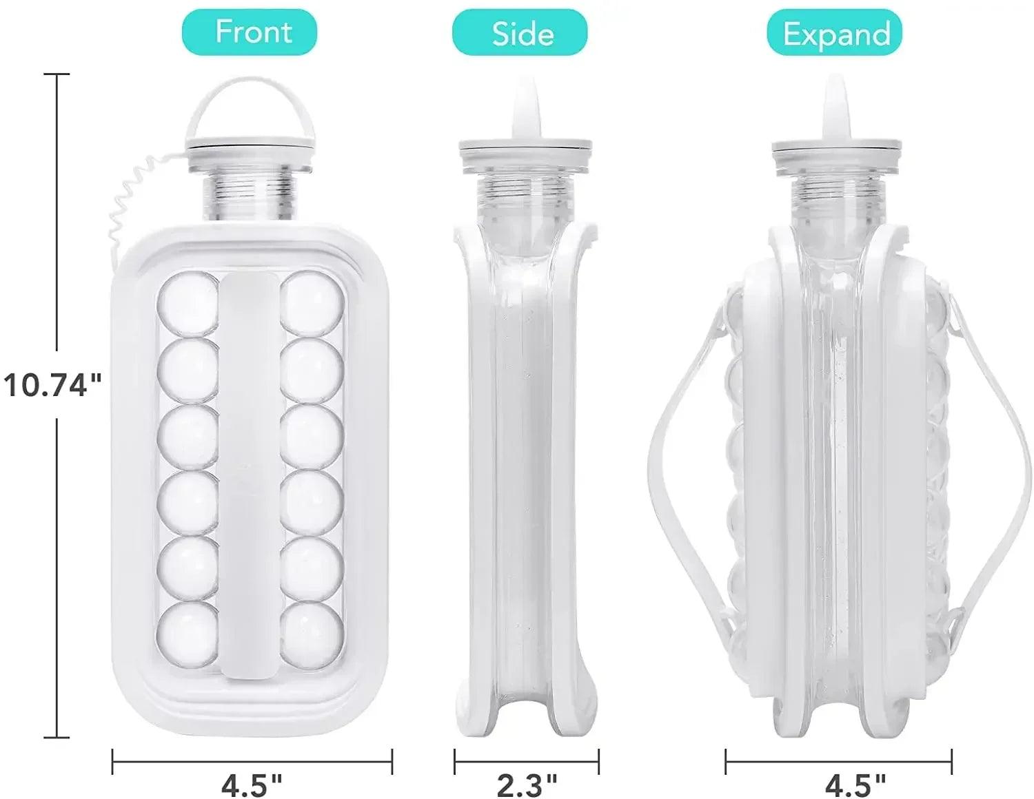 Portable Ice Ball Maker Bottle Ice Makes 12 Ice Cubes Molds Bottle Creative Ice Hockey Bubble Ice Maker Kettle for Bear Whisty - Ammpoure Wellbeing