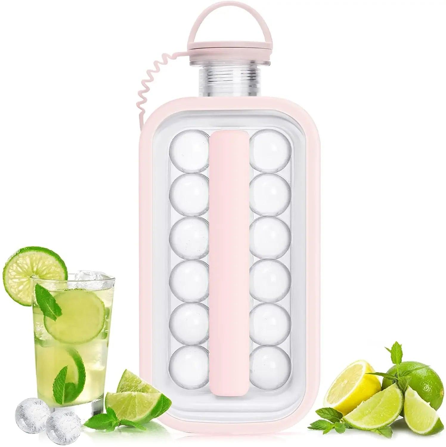 Portable Ice Ball Maker Bottle Ice Makes 12 Ice Cubes Molds Bottle Creative Ice Hockey Bubble Ice Maker Kettle for Bear Whisty - Ammpoure Wellbeing