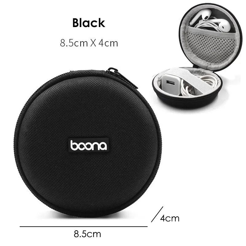 Portable Mini Hard Shell Digital Gadgets Storage Bag Artificial Leather Earphone Charger Case Data Cable U Disk Organizer - Ammpoure Wellbeing