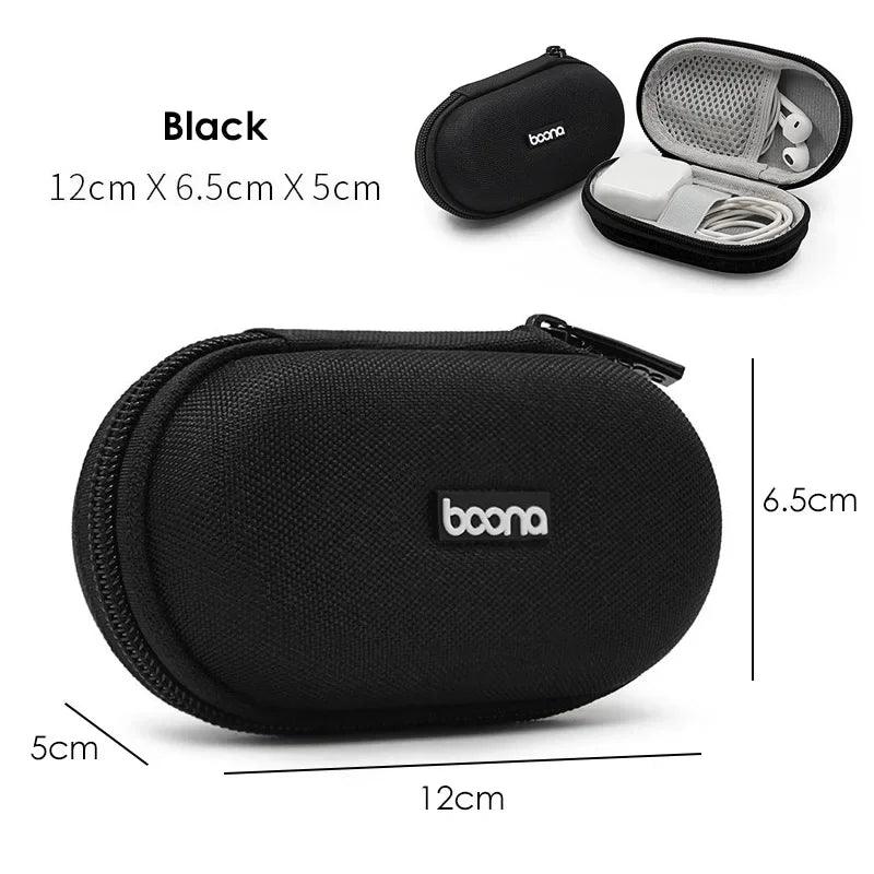 Portable Mini Hard Shell Digital Gadgets Storage Bag Artificial Leather Earphone Charger Case Data Cable U Disk Organizer - Ammpoure Wellbeing