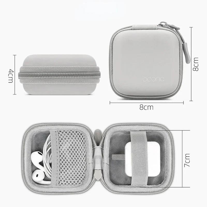 Portable Mini Hard Shell Digital Gadgets Storage Bag Artificial Leather Earphone Charger Case Data Cable U Disk Organizer - Ammpoure Wellbeing