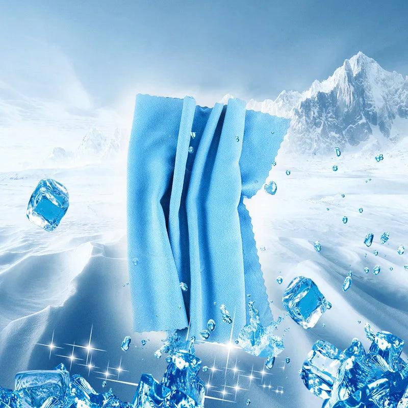 Portable Travel Towel Quick Dry Outdoor Silicone Case Foldable Mini Compression Towel Running Yoga Sports Feeling Cool Ice Towel - Ammpoure Wellbeing