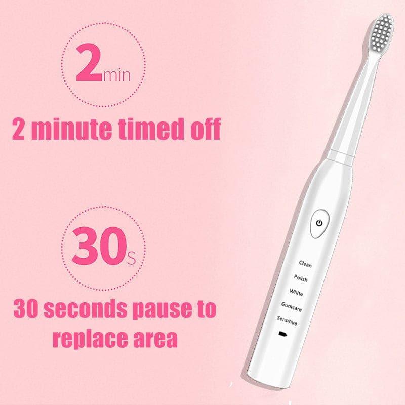 Powerful Ultrasonic Sonic Electric Toothbrush USB Charge Rechargeable Tooth Brush Washable Electronic Whitening Teeth Brush J110 - Ammpoure Wellbeing