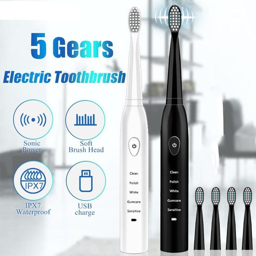 Powerful Ultrasonic Sonic Electric Toothbrush USB Charge Rechargeable Tooth Brush Washable Electronic Whitening Teeth Brush J110 - Ammpoure Wellbeing