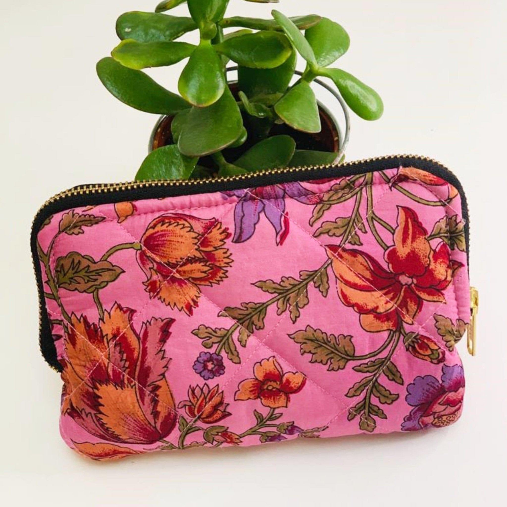 Premium Recycled Silk Make - up Bag (One - Off Print) - Ammpoure Wellbeing