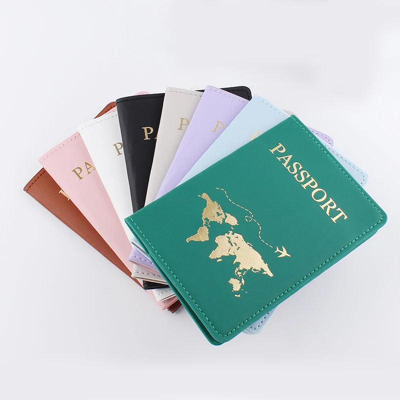 PU Leather Travel Passport Cover Fashion 2024 Women Passport Holder Case for Men Travel Document Credit Card Case - Ammpoure Wellbeing