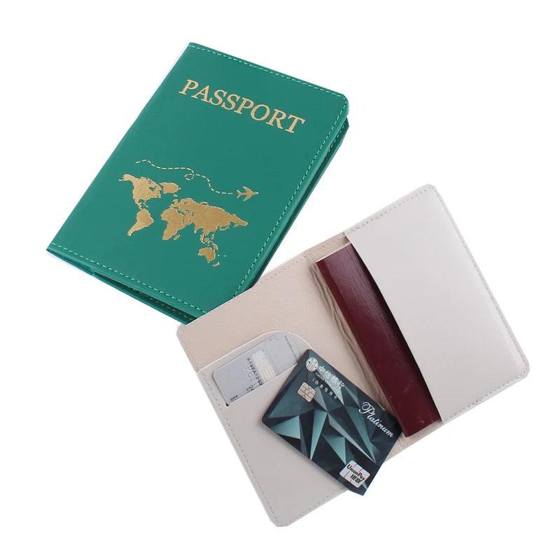 PU Leather Travel Passport Cover Fashion 2024 Women Passport Holder Case for Men Travel Document Credit Card Case - Ammpoure Wellbeing