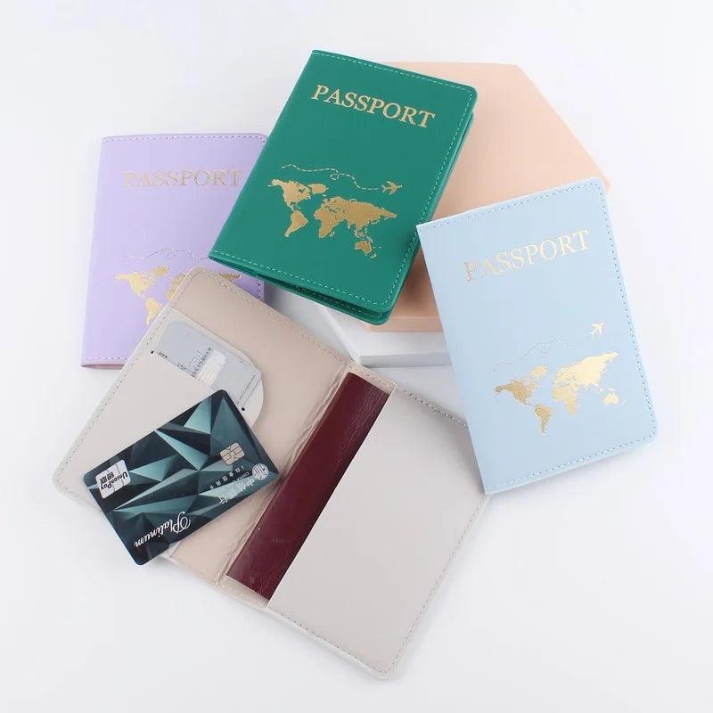 PU Leather Travel Passport Cover Fashion 2024 Women Passport Holder Case for Men Travel Document Credit Card Case - Ammpoure Wellbeing