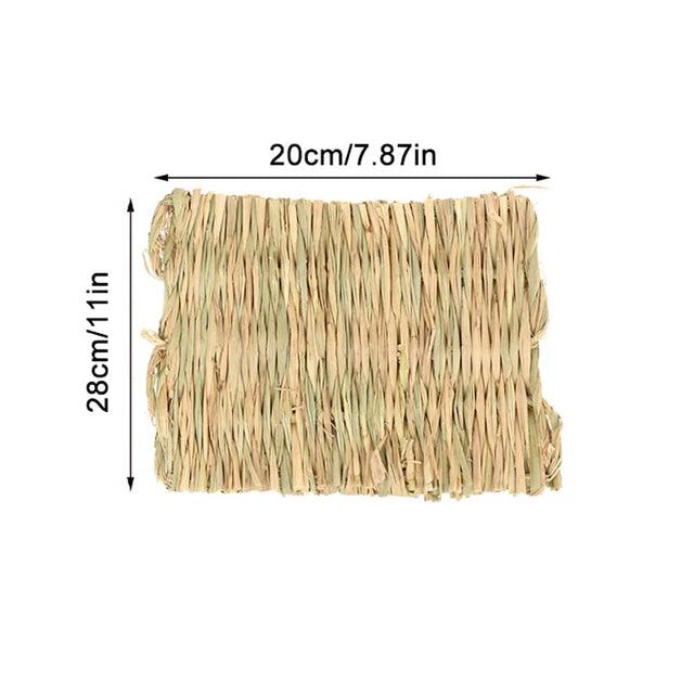 Rabbits Bunny Grass Mat Small Animal Woven Hay Mat Natural Straw Bedding Resting Cage Mat For Guinea Pig Chinchilla Hamster Rat - Ammpoure Wellbeing