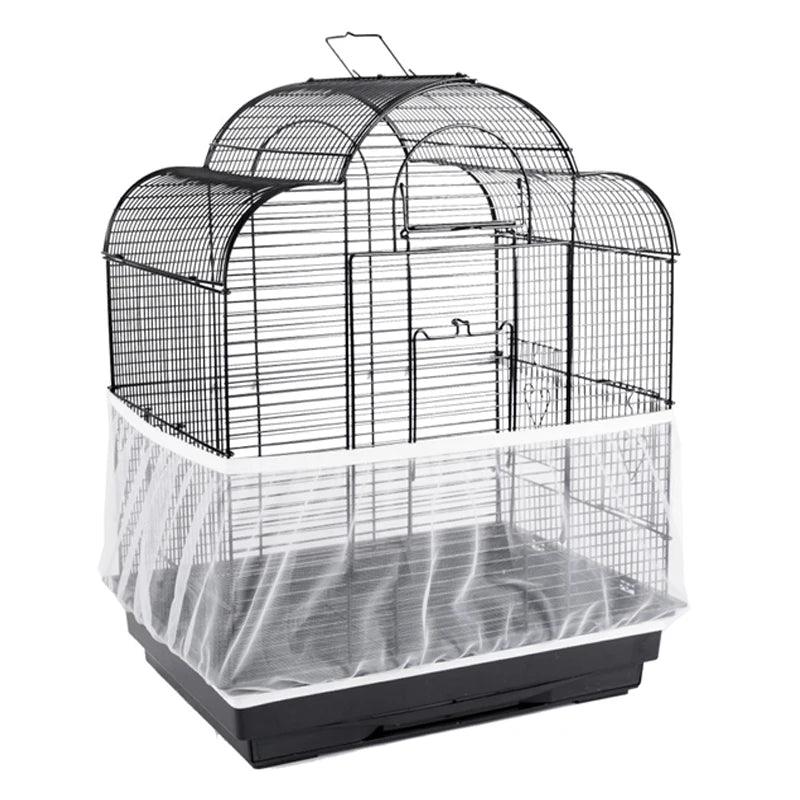 Receptor Seed Guard Nylon Mesh Bird Parrot Cover Soft Easy Cleaning Nylon Airy Fabric Mesh Bird Cage Cover Seed Catcher Guard - Ammpoure Wellbeing