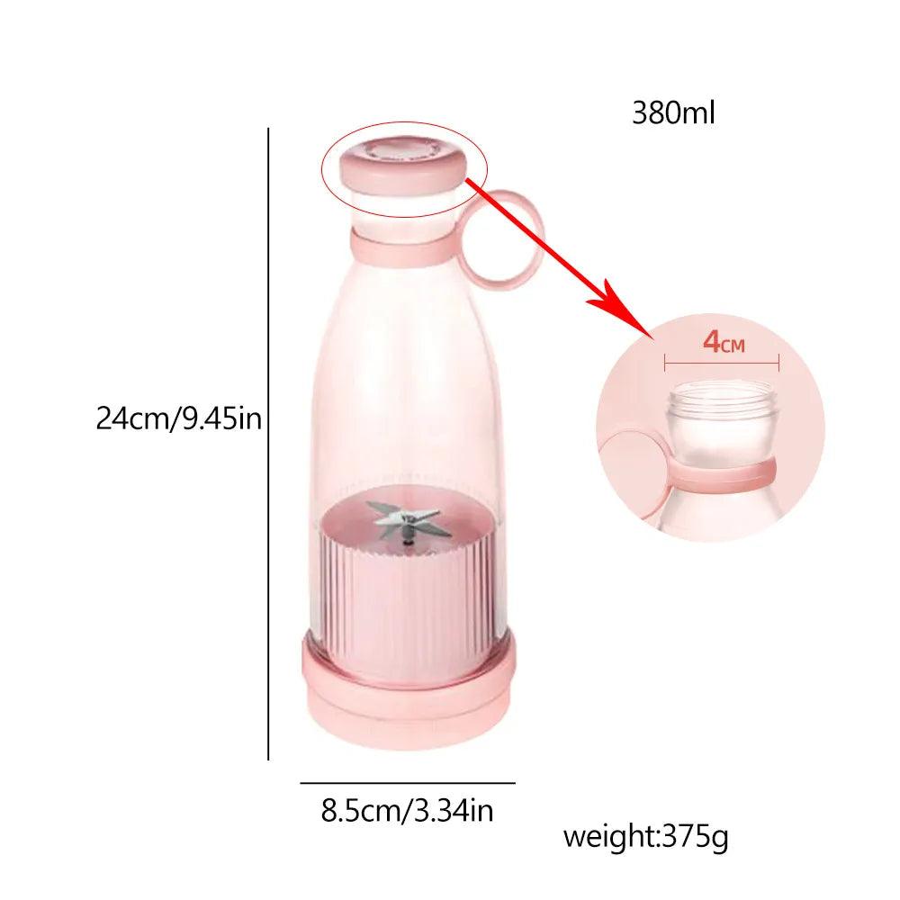 Rechargeable Mixers Fresh Fruit Juicers Blue/Pink Usb Portable Juice Bottle Mini Fast Electric Blender Smoothie Ice Maker - Ammpoure Wellbeing