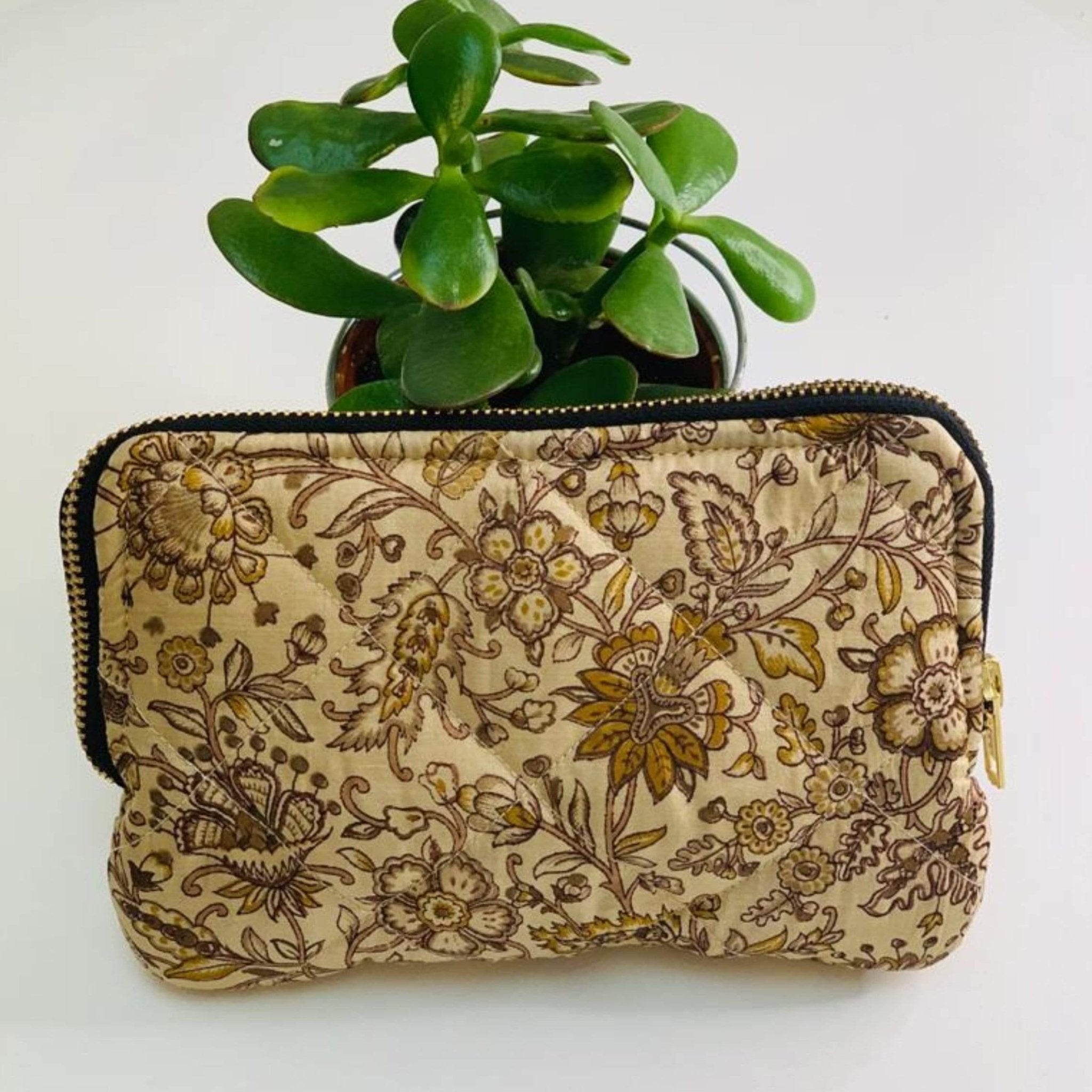 Recycled Silk Quilted Makeup bag (One - Off Print) All - Ammpoure Wellbeing