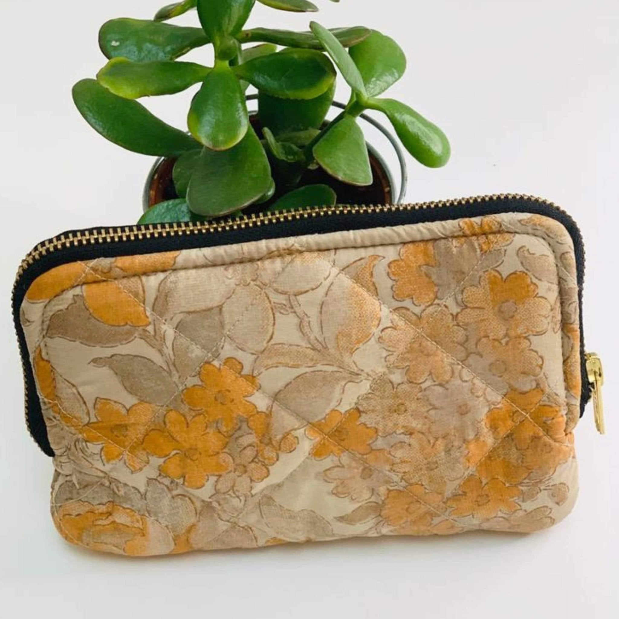 Recycled Silk Quilted Makeup bag (One - Off Print) All - Ammpoure Wellbeing