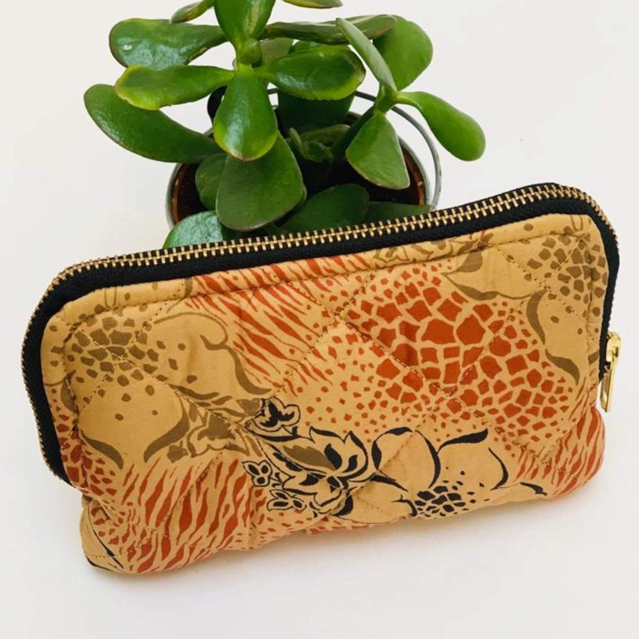 Recycled Silk Quilted Makeup bag (One - Off Print) All - Ammpoure Wellbeing