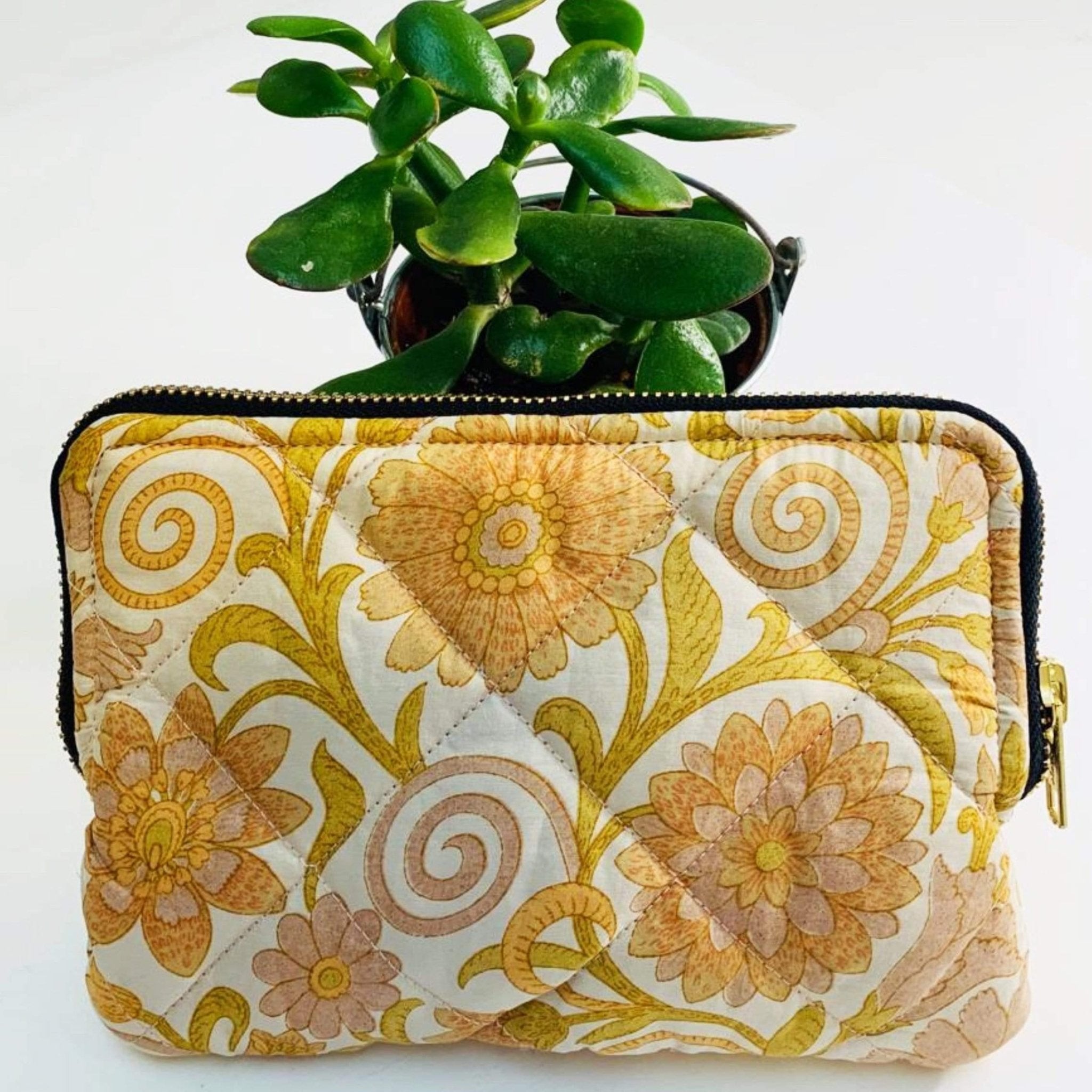 Recycled Silk Quilted Makeup bag (One - Off Print) All - Ammpoure Wellbeing