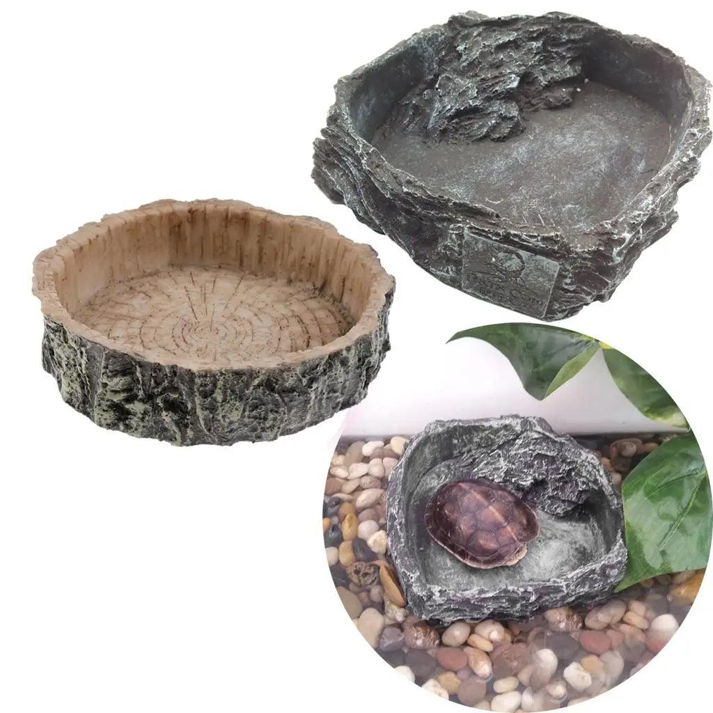 Reptile Water Dishes & Food Bowls for Turtle Tortoise Lizard for Pet Reptile Snakes Geckos Lizards Spiders - Ammpoure Wellbeing