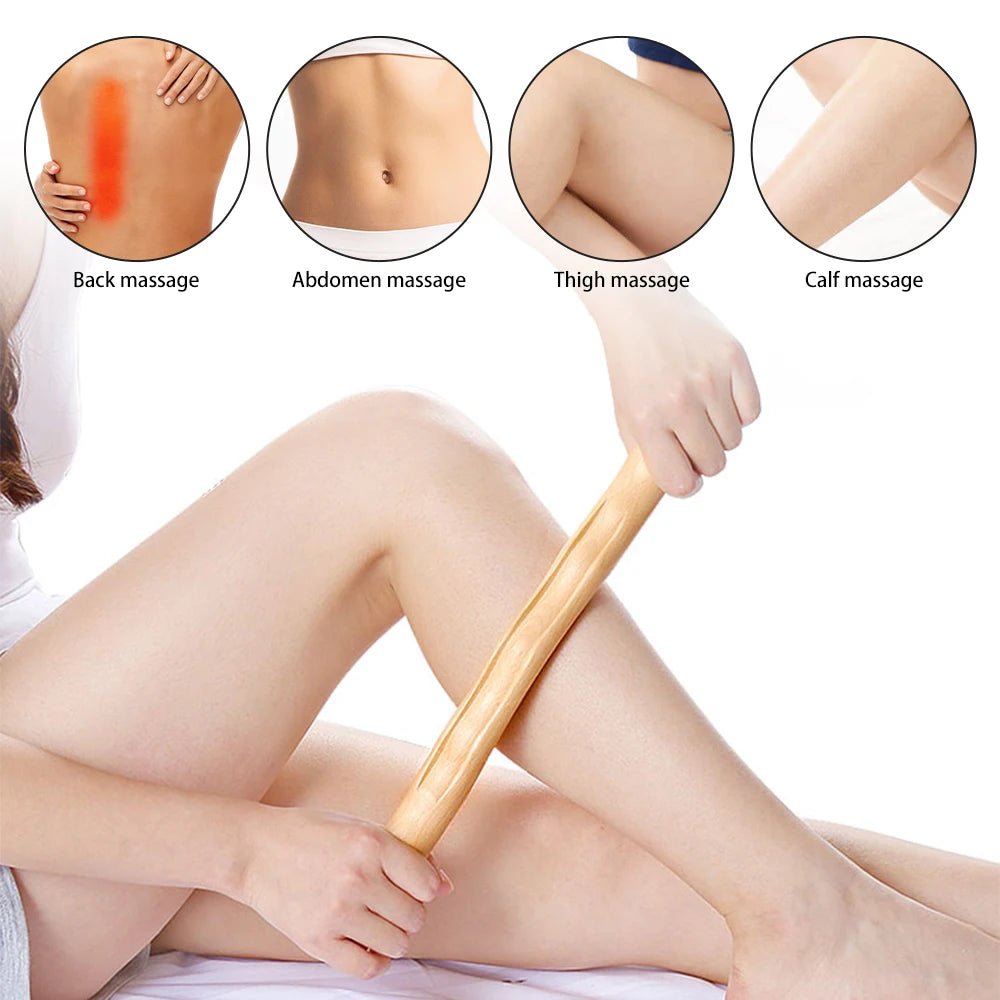 Rolling Pin Universal Back Needle Massage Tendons Beech Wood Scraping Stick Point Treatment Guasha Relax Therapy Tool - Ammpoure Wellbeing