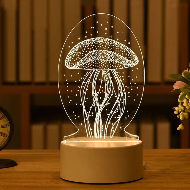 Romantic Love 3D Acrylic Led Lamp for Home Children's Night Light Table Lamp Birthday Party Decor Valentine's Day Bedside Lamp - Ammpoure Wellbeing