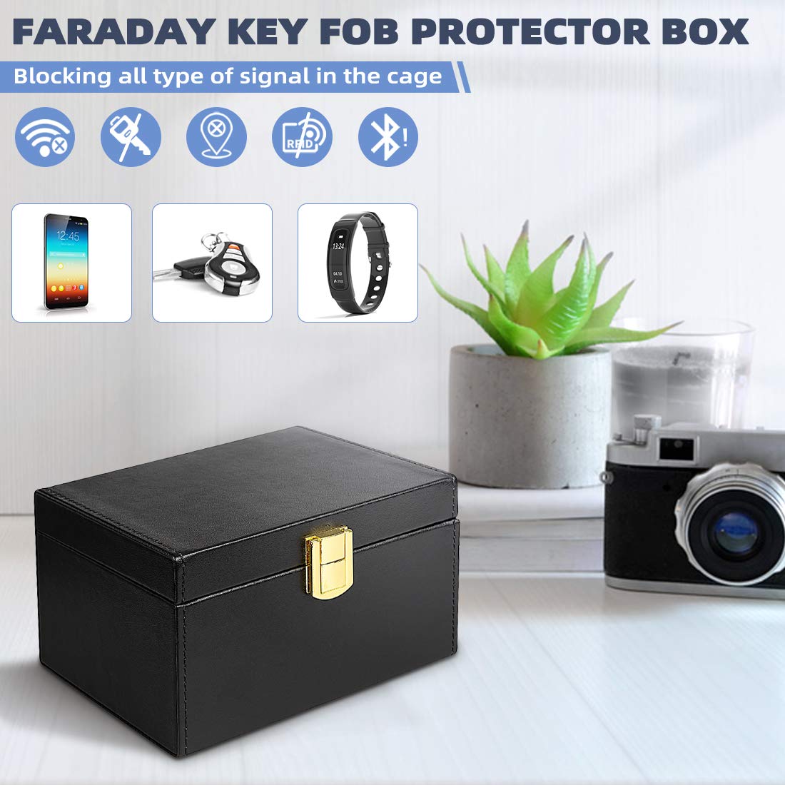 Samfolk Faraday Box and Pouch 2 Pack, Keyless Entry Car Key Safe Protector,RFID Anti - Theft Signal Blocking Cages - Ammpoure Wellbeing