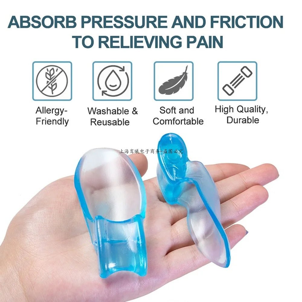 Silicone Gel 2pcs Thumb Corrector Bunion Little Toe Protector Separator Hallux Valgus Finger Straightener Foot Care Relief Pads - Ammpoure Wellbeing