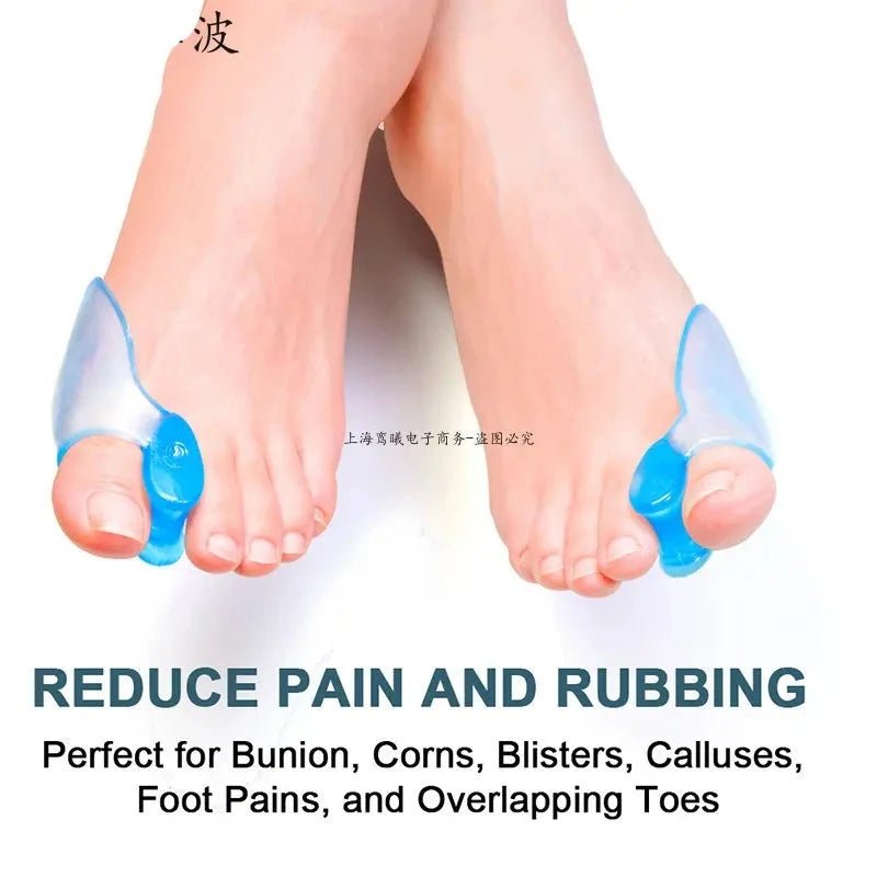 Silicone Gel 2pcs Thumb Corrector Bunion Little Toe Protector Separator Hallux Valgus Finger Straightener Foot Care Relief Pads - Ammpoure Wellbeing