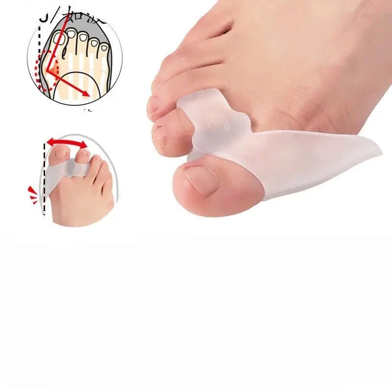 Silicone Gel 2pcs Thumb Corrector Bunion Little Toe Protector Separator Hallux Valgus Finger Straightener Foot Care Relief Pads - Ammpoure Wellbeing