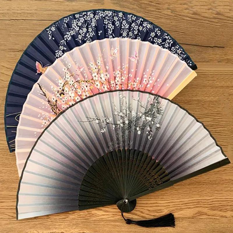 Silk Folding Fan Chinese Japanese Art Crafts Gift Home Decorations Dance Hand Fan Bamboo Room Decor Wood Fans ventilador - Ammpoure Wellbeing