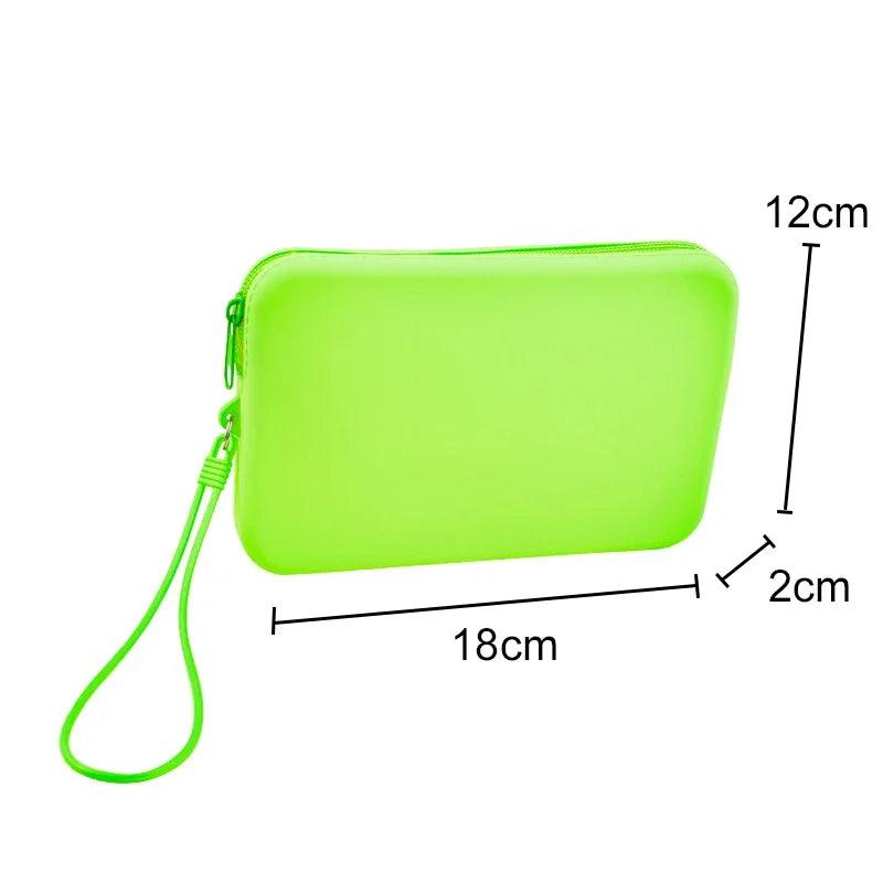 Small Square Silicone Cosmetic Storage Bag Large Capacity Travel Makeup Brush Holder Portable Cosmetic Waterproof Organizer - Ammpoure Wellbeing