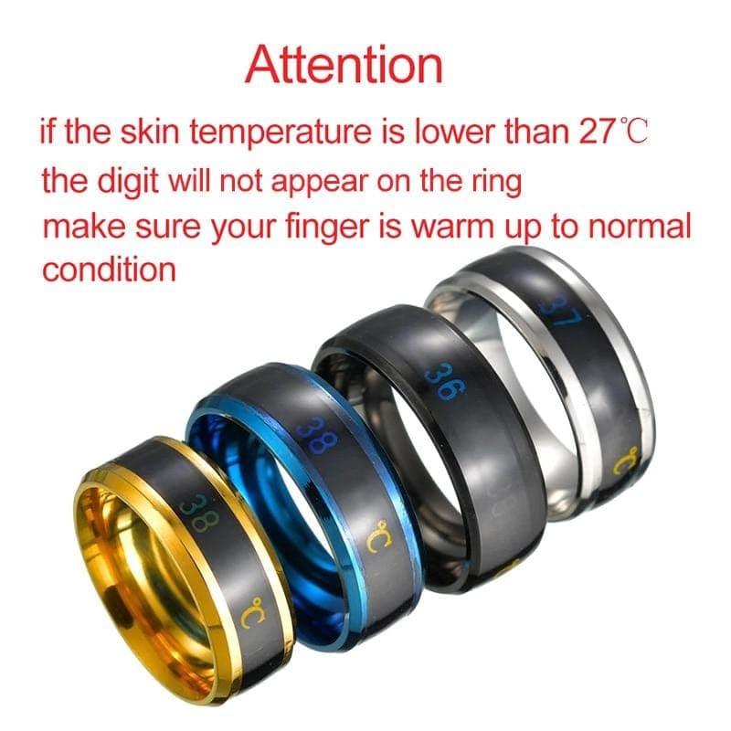 Smart Sensor Body Temperature Ring, Stainless Steel, Real - time Temperature - Ammpoure Wellbeing