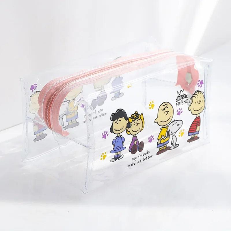 Snoopy Outdoor Girl Makeup Bag Women Necessary Cosmetic Bag Transparent Travel Organizer Cartoon Fashion Small Toiletry Pouch - Ammpoure Wellbeing