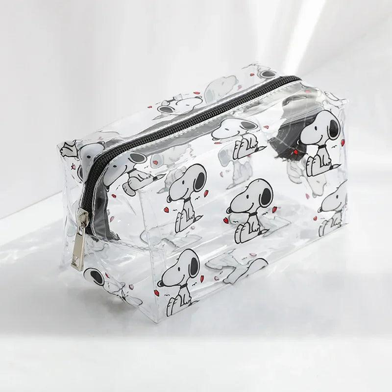 Snoopy Outdoor Girl Makeup Bag Women Necessary Cosmetic Bag Transparent Travel Organizer Cartoon Fashion Small Toiletry Pouch - Ammpoure Wellbeing