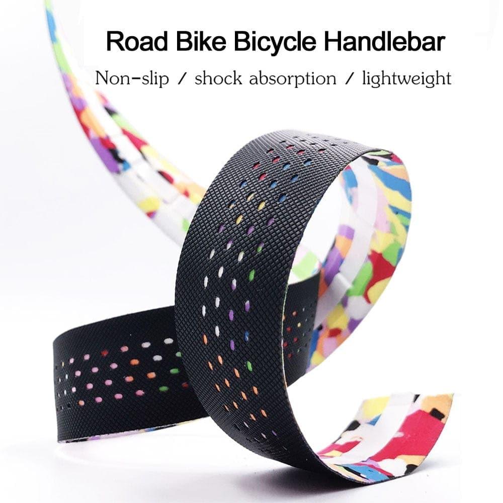 Soft Road Bike Bicycle Handlebar Cork EVA PU Bar Tape Professional Cycling Damping Anti - Vibration Wrap With 2 Bar Plug - Ammpoure Wellbeing