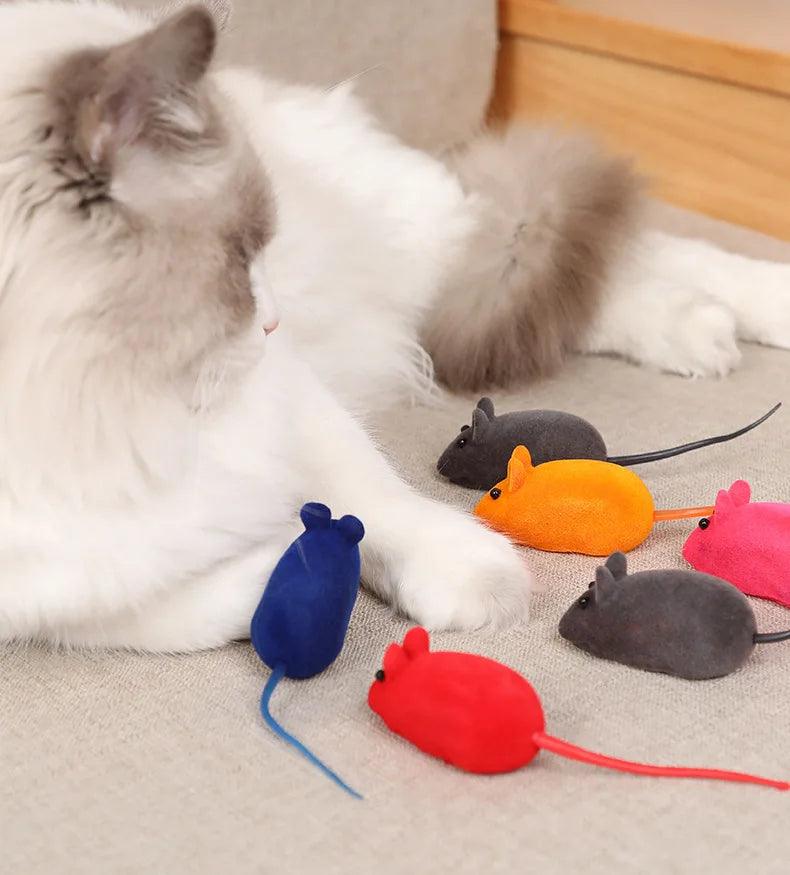 Squeaker Mouse Cat Toy Interative Flocking Voice Realistic Mouse For Playing Funny Toys for Kitten Cat Game Pet Supplies - Ammpoure Wellbeing