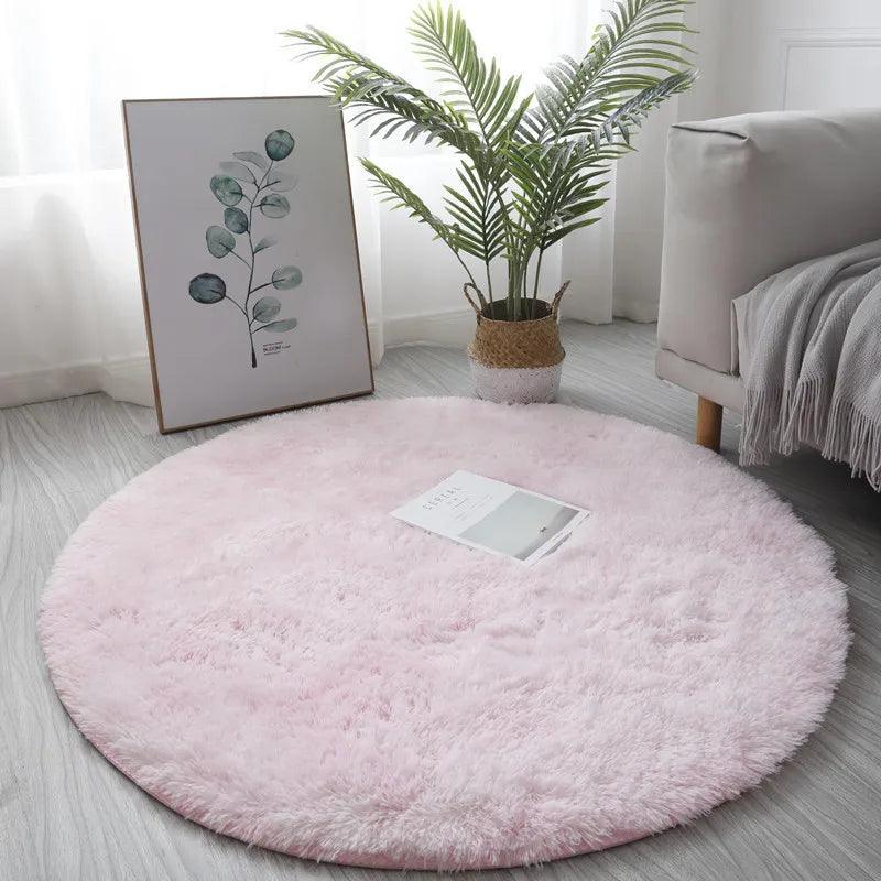 Super Soft Plush Round Rug Mat Fluffy White Carpets For Living Room Home Decor Bedroom Kid Room Decoration Salon Thick Pile Rug - Ammpoure Wellbeing