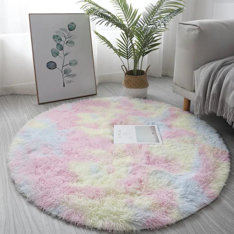 Super Soft Plush Round Rug Mat Fluffy White Carpets For Living Room Home Decor Bedroom Kid Room Decoration Salon Thick Pile Rug - Ammpoure Wellbeing