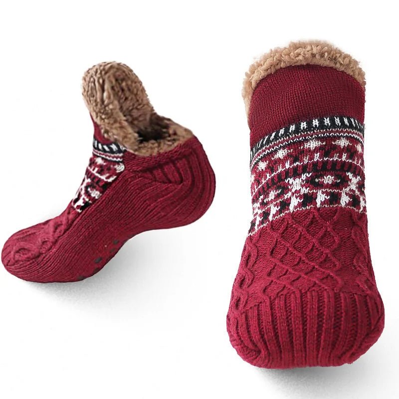 Super Warm Winter Non - slip Floor Socks Women Men Snow Socks Sleep Carpet Socks Slippers Socks Women Velvet Boot Unsiex Home Wear - Ammpoure Wellbeing