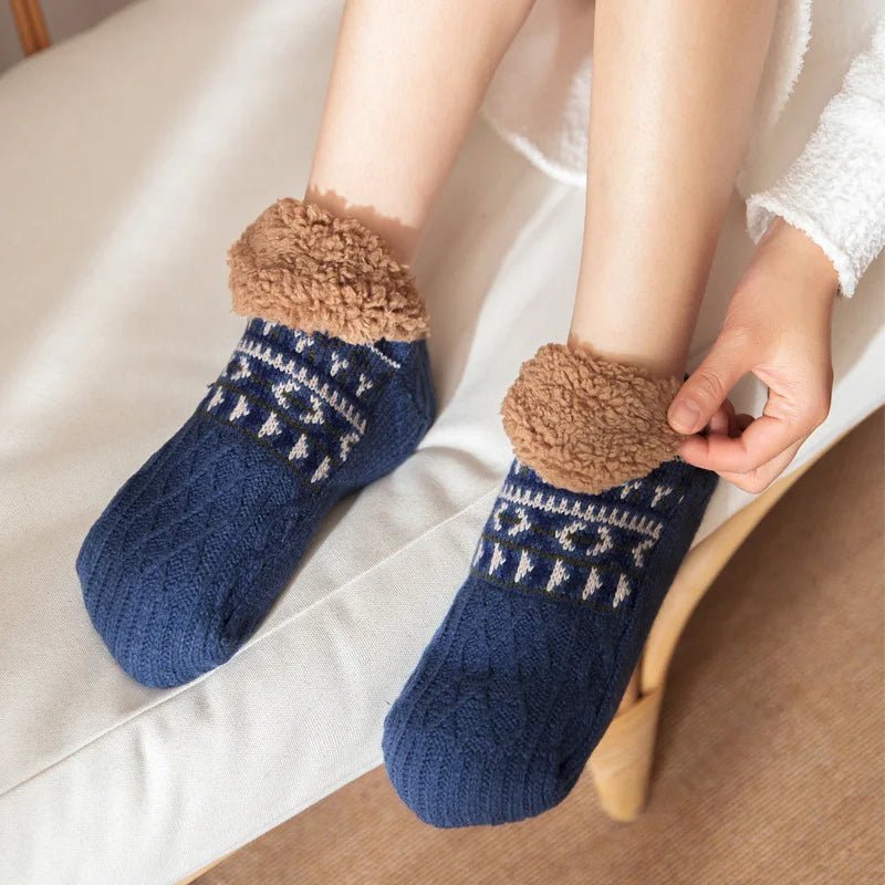 Super Warm Winter Non - slip Floor Socks Women Men Snow Socks Sleep Carpet Socks Slippers Socks Women Velvet Boot Unsiex Home Wear - Ammpoure Wellbeing