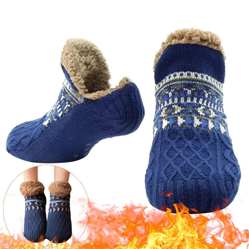 Super Warm Winter Non - slip Floor Socks Women Men Snow Socks Sleep Carpet Socks Slippers Socks Women Velvet Boot Unsiex Home Wear - Ammpoure Wellbeing