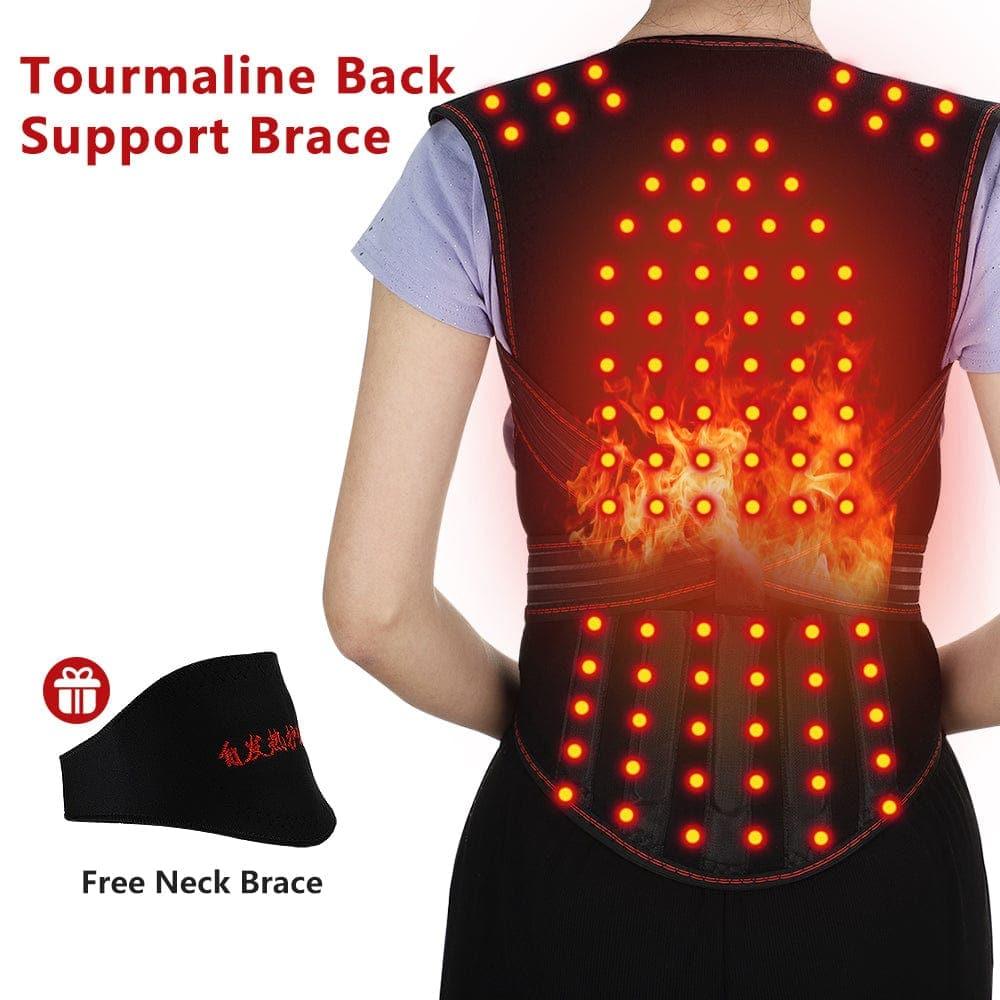 Tourmaline Self - heating Magnetic Therapy Waist Back Shoulder Posture Corrector Spine Lumbar Brace Back Support Belt Pain Relief - Ammpoure Wellbeing