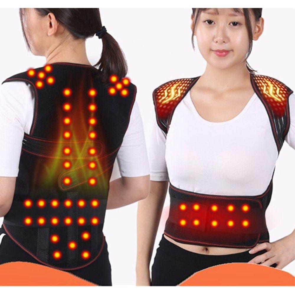 Tourmaline Self - heating Magnetic Therapy Waist Back Shoulder Posture Corrector Spine Lumbar Brace Back Support Belt Pain Relief - Ammpoure Wellbeing