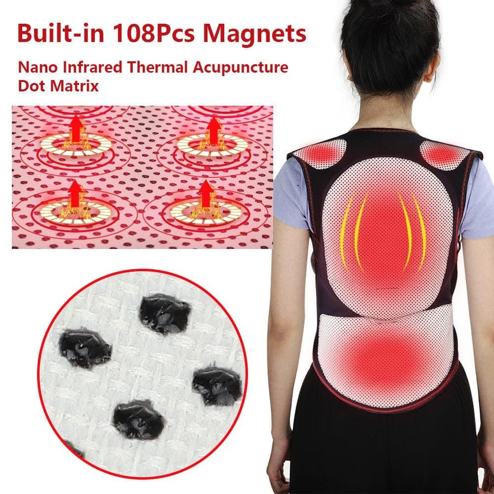 Tourmaline Self - heating Magnetic Therapy Waist Back Shoulder Posture Corrector Spine Lumbar Brace Back Support Belt Pain Relief - Ammpoure Wellbeing